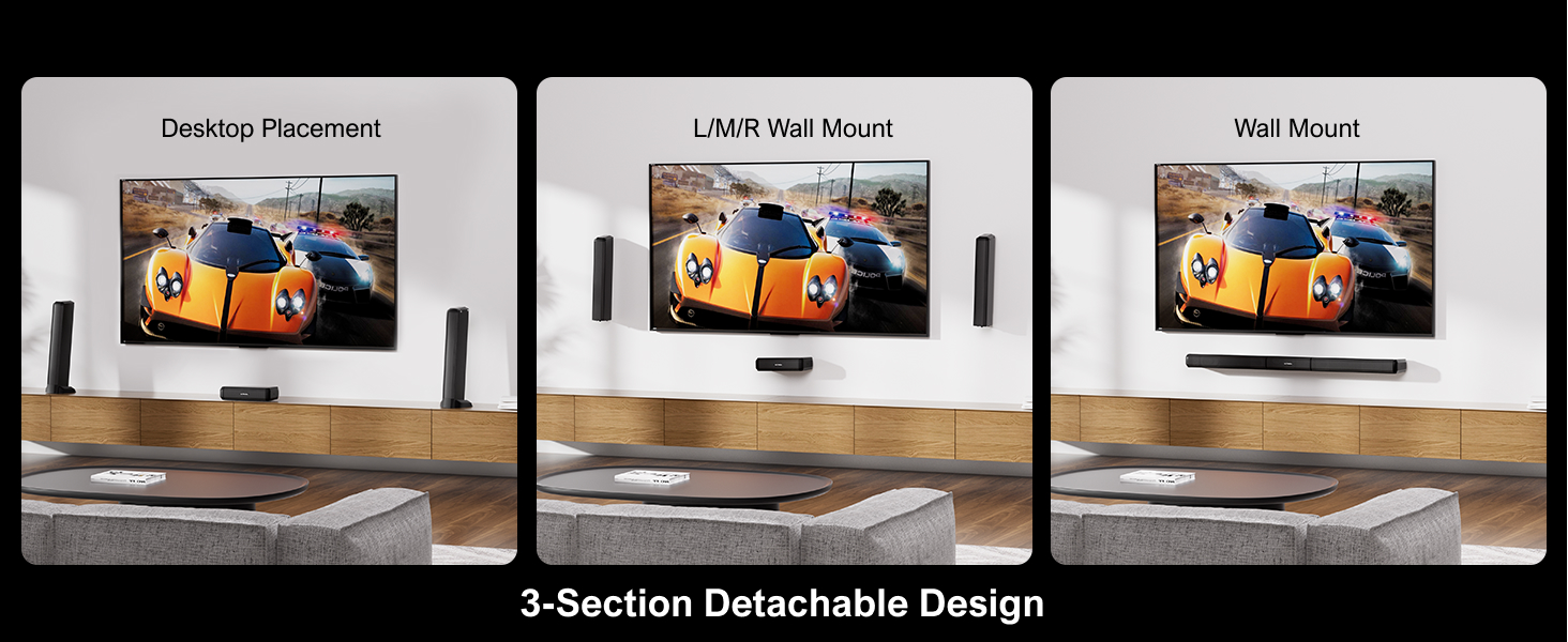 ULTIMEA 5.0ch Sound Bar for Smart TV, PC Soundbar with RGB