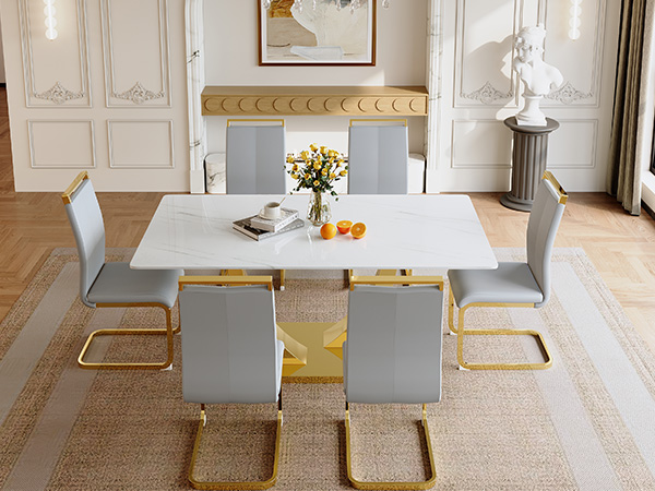 Amazon.com - BAOPIN Dining Table Set for 6, 63