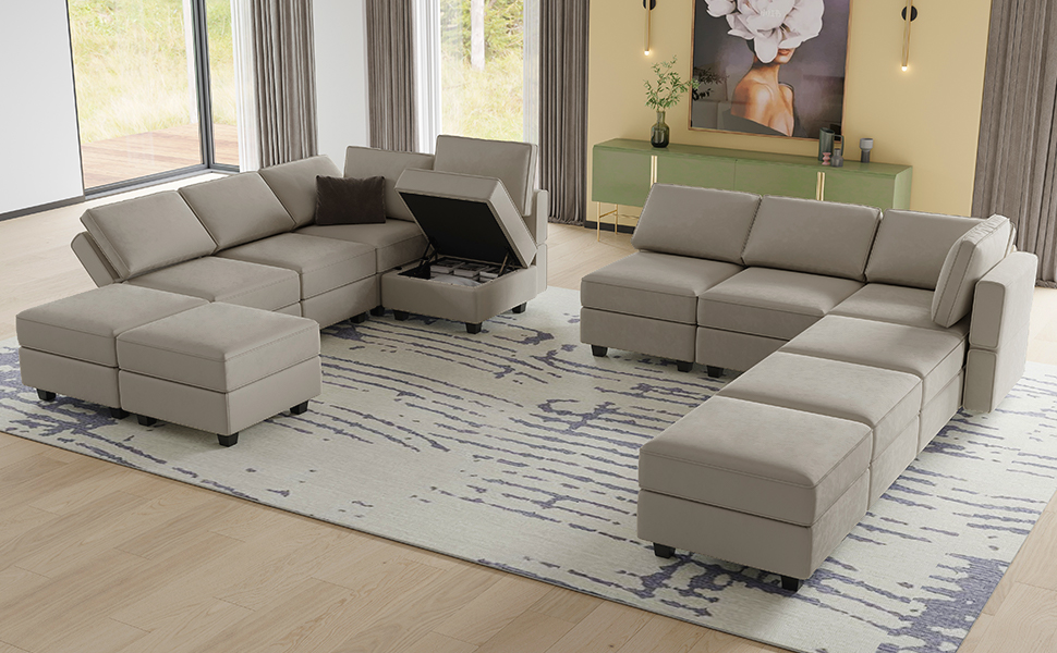 Belffin Oversized Modular Sectional Sofa U Shaped Sectional