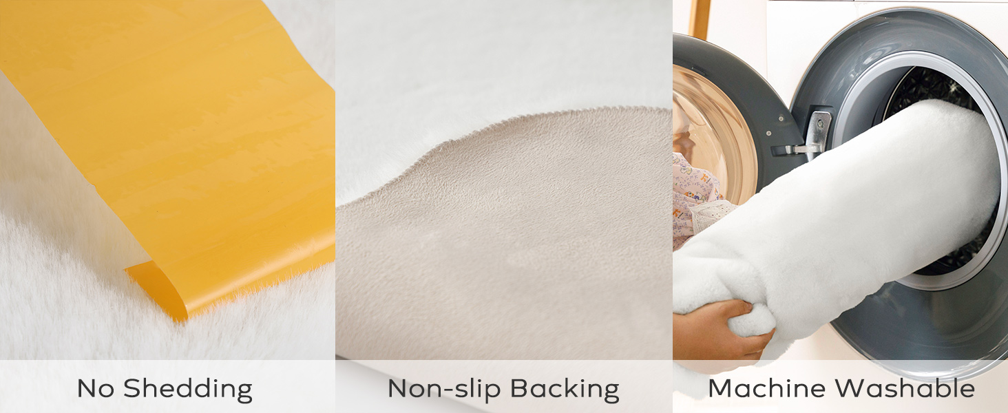 no shedding non-slip machine washable easy to clean