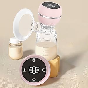 Electric Breast Pump for Breastfeeding – BPA-Free, Painless Breast Massage, 3 Modes & 9 Levels with Strong Suction for Feeding Mothers (PINK(MEDIUM))