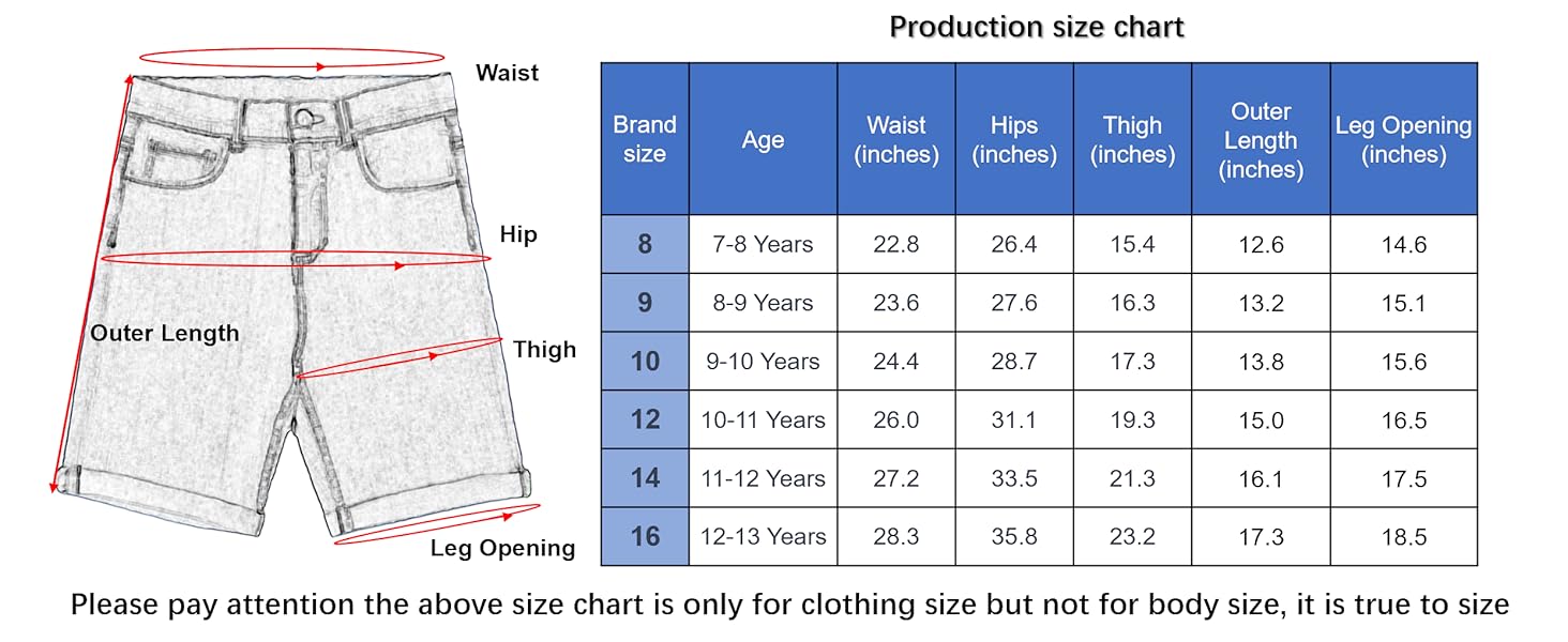 Bienzoe Girl's Adjustable Waist Cotton Stretchy Denim Shorts