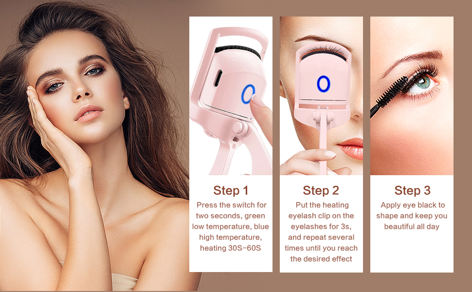 Heated Eyelash Curlers Fast Heating,LED Display Eyelash