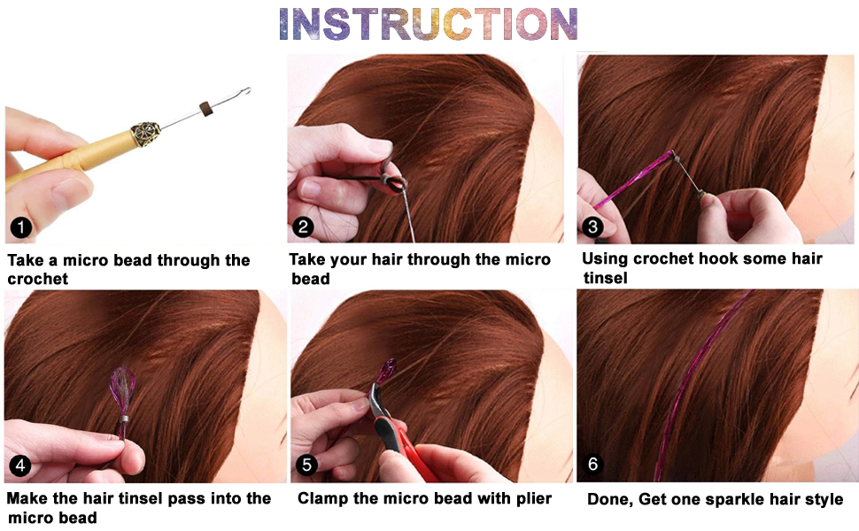 Hair Tinsel Kit with Tools 47Inch Hair Tinsel Heat