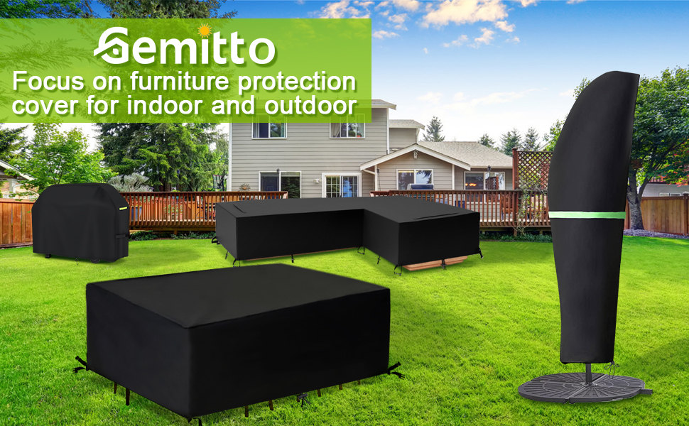 GEMITTO Patio Umbrella Cover, Outdoor Umbrella Cover with