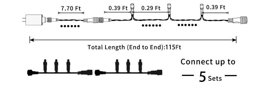 32m string lights max connect