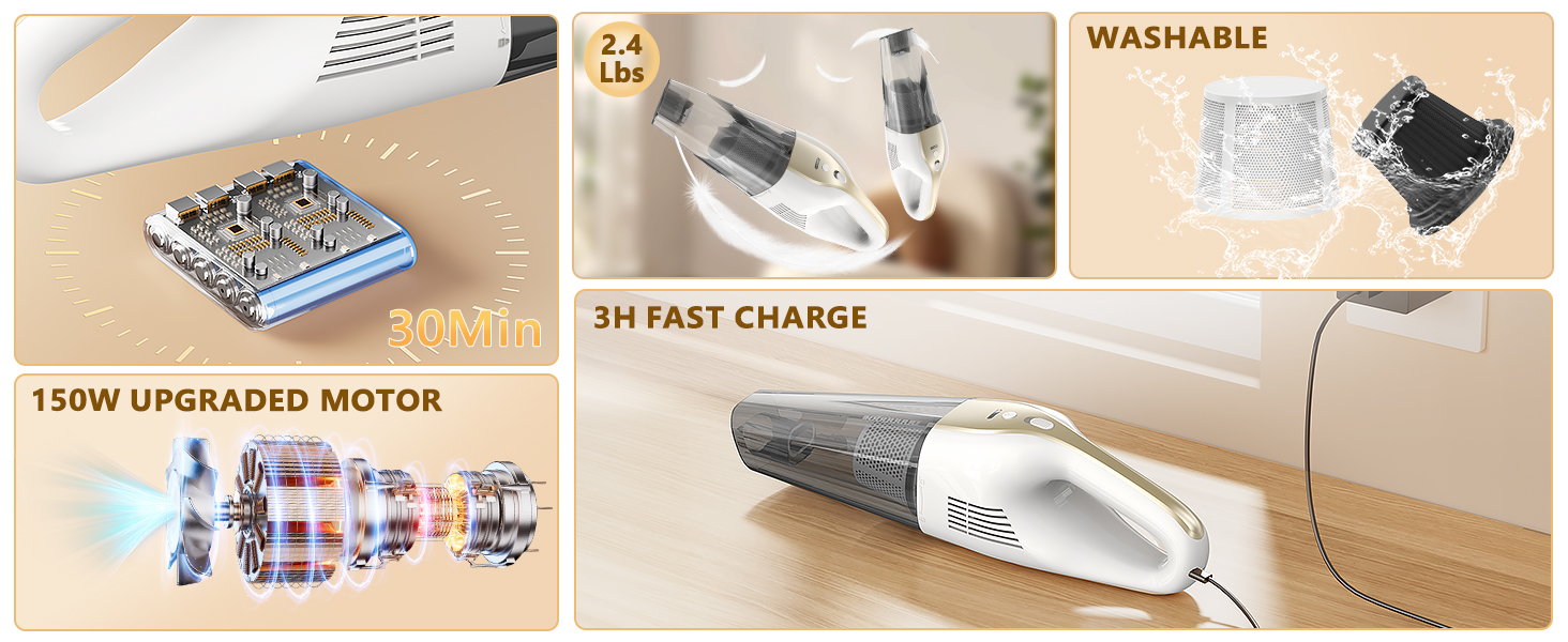 powerful car vacuum cleaner high power portable mini vacuums suction cordless wireless handheld