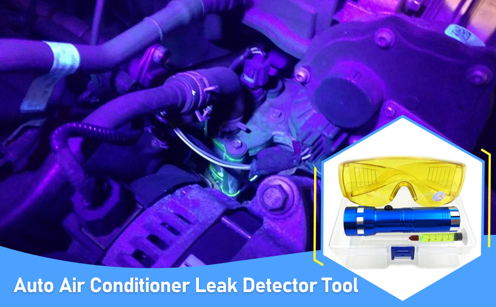 Leak Detector Kit, Fluorescent Protective Glasses Air Conditioning