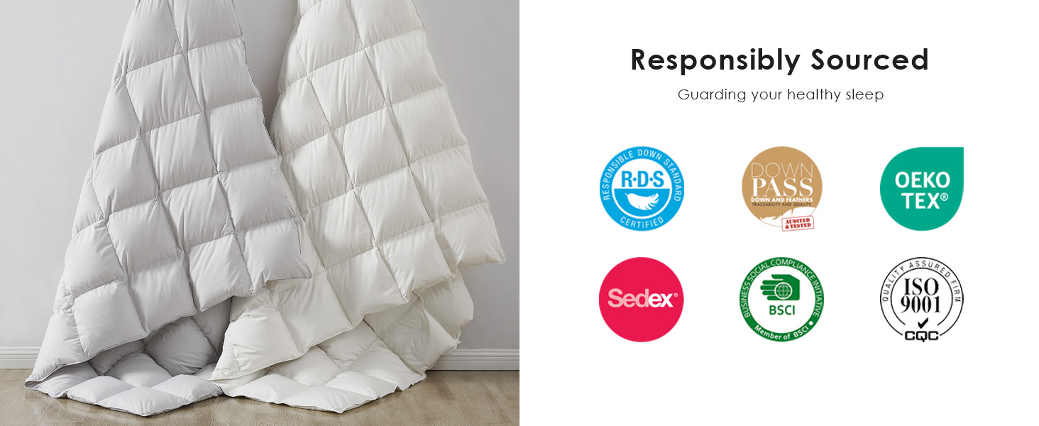 Homemate Goose Feather Down Comforters Duvet Inserts King