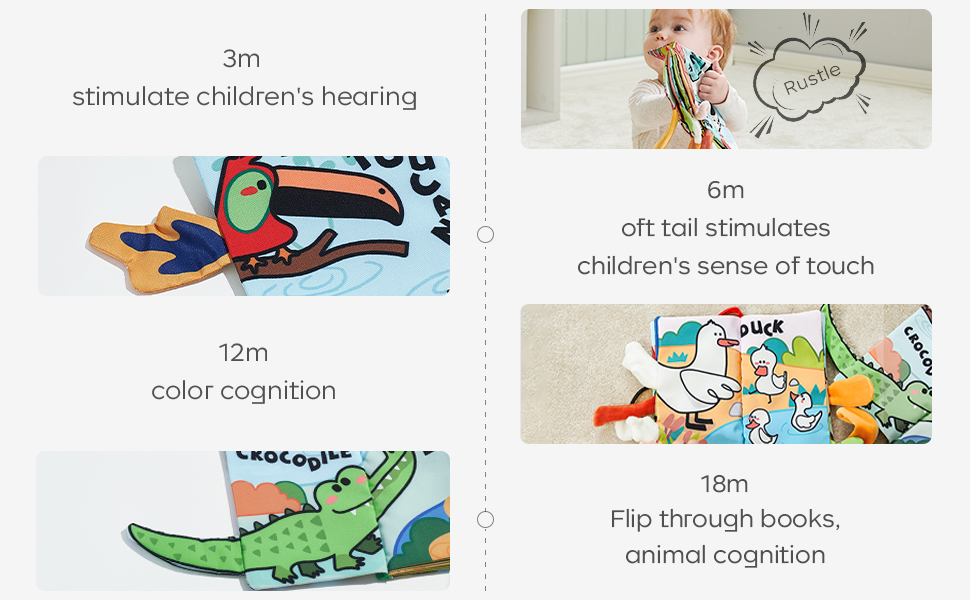 Crinkle Soft Baby Books 06 Months,3D Touch Feel Cloth