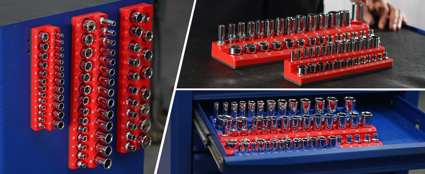 ALOANES 141Slot Socket Organizer, 6PC Socket