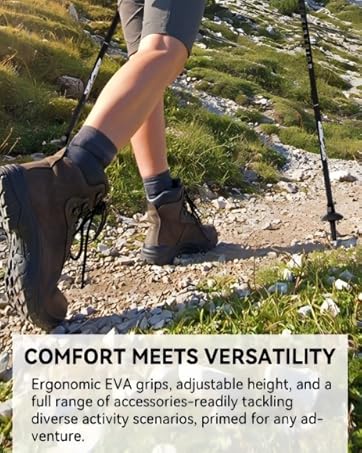 Collapsible Aluminum Single Trekking Pole(1pc) - Lightweight Hiking Stick for Wo... 13 collapsible hiking poles for travel collapsible walking sticks for hiking