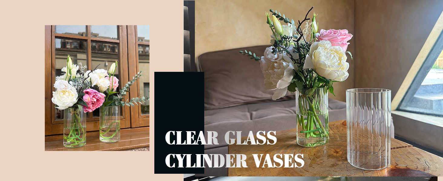 6 Inches Clear Ribbed Bud Vases