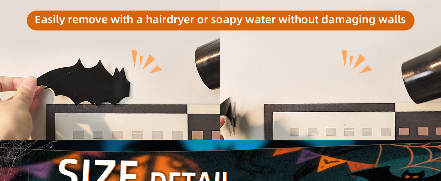 easy to remove bats stickers