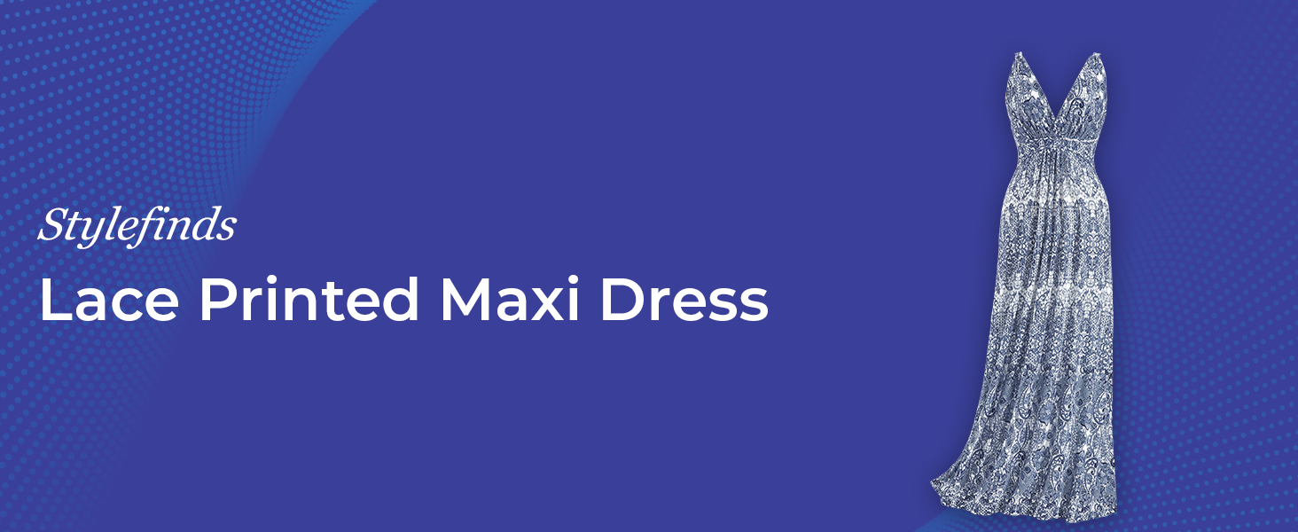Lace Printed Maxi Dress for Women Sleeveless Summer Sundress Long Flowy Loose