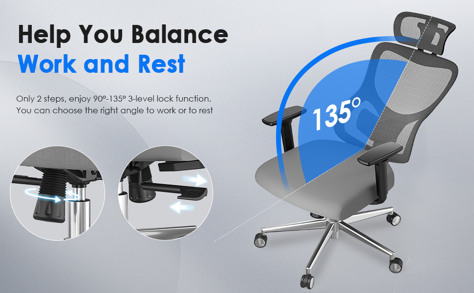 Soohow Ergonomic Mesh Office Chair, Computer Desk Chair Big