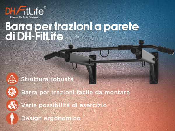 Sbarra Per Trazioni DH FitLife 4 In 1 - Multifunzione Per Allenamento Casa Fino A 200kg