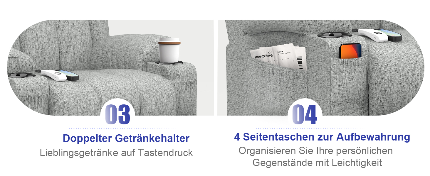 die rechte Seite des Sofas mit der rechten Seite der Armlehne und der rechten Seite der Armlehne