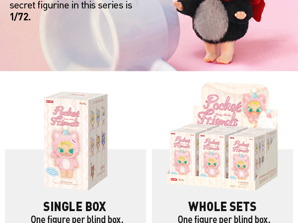 POP MART Molly Pocket Friends ボックス 2個セット Baby Molly Pocket Friends Series-Vinyl Plush Pendant Blind