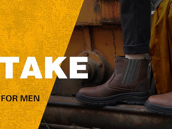 Amazon.com | ANITAKE Steel Toe Boots for Men, 100% Leather 6