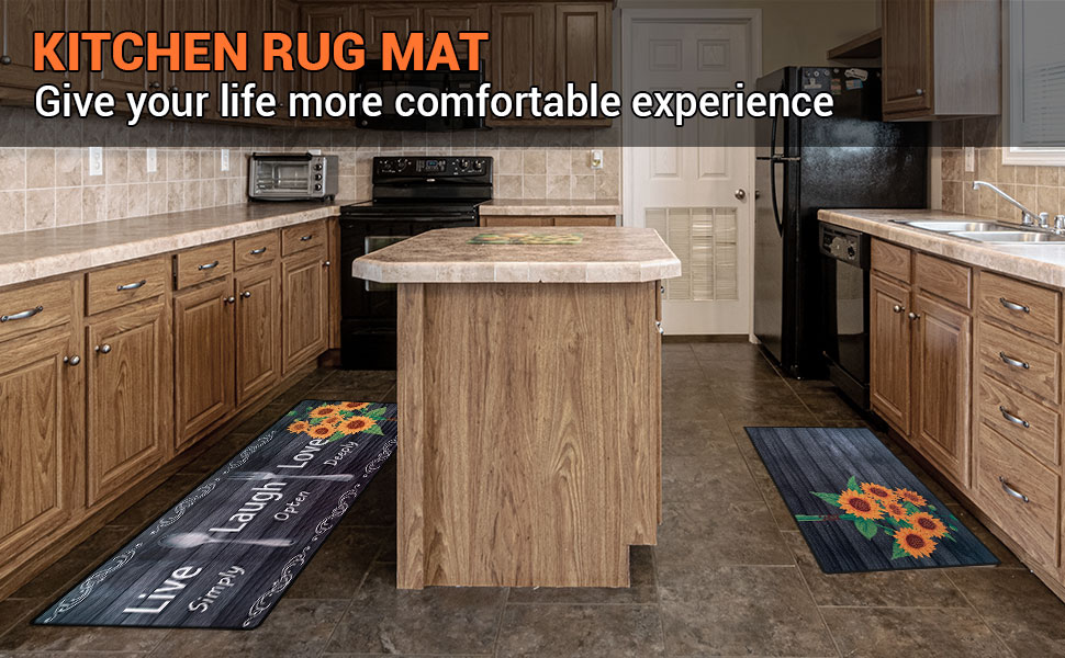 DALISHI Farmhouse Kitchen Rug Set of 2,16 x 31.5 in +16 x