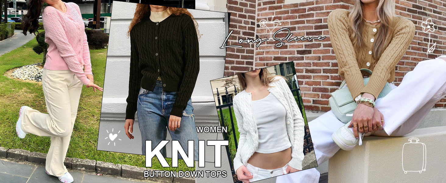 MEROKEETY Women's Cable Knit Open Front Cardigan Sweaters