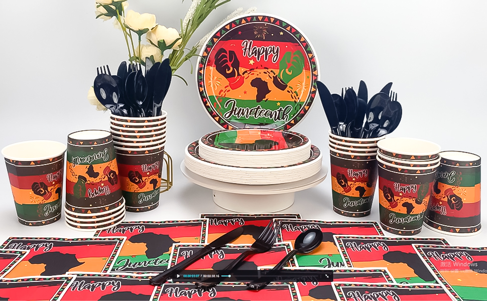 Atonofun Party Supplies, Plates and Napkins Set, Disposable