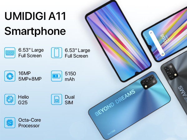 UMIDIGI A11 4G/128G フロストグレー　新品未開封 Amazon.com: UMIDIGI A11 Unlocked Cell Phone, Helio G25, 4GB+
