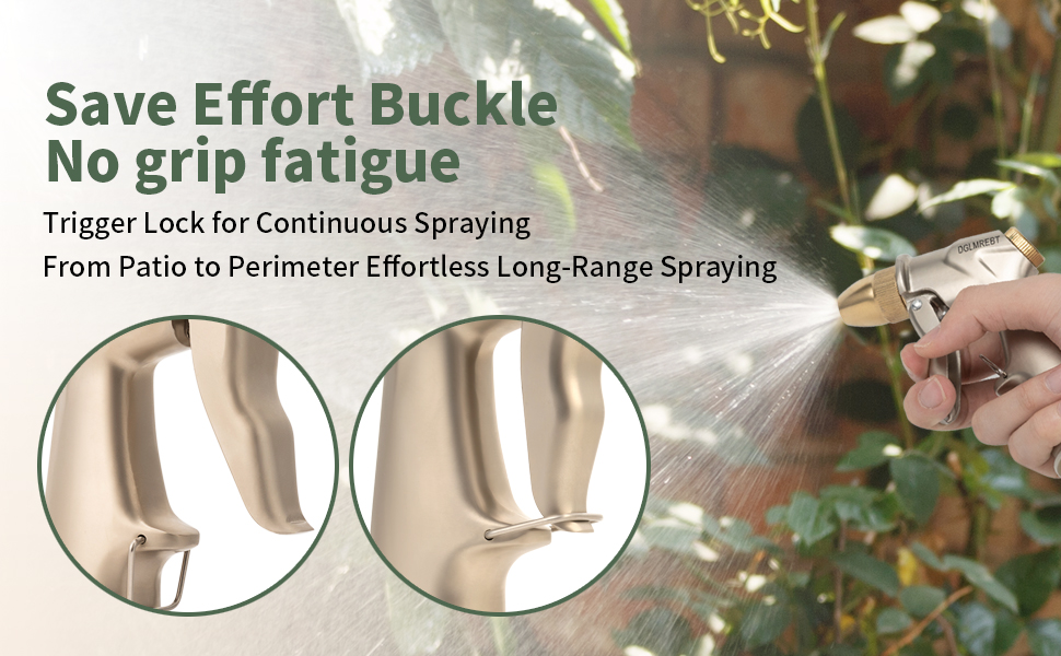 garden hose nozzle heavy duty Save effort buckle no grip fatigue continuous spraying