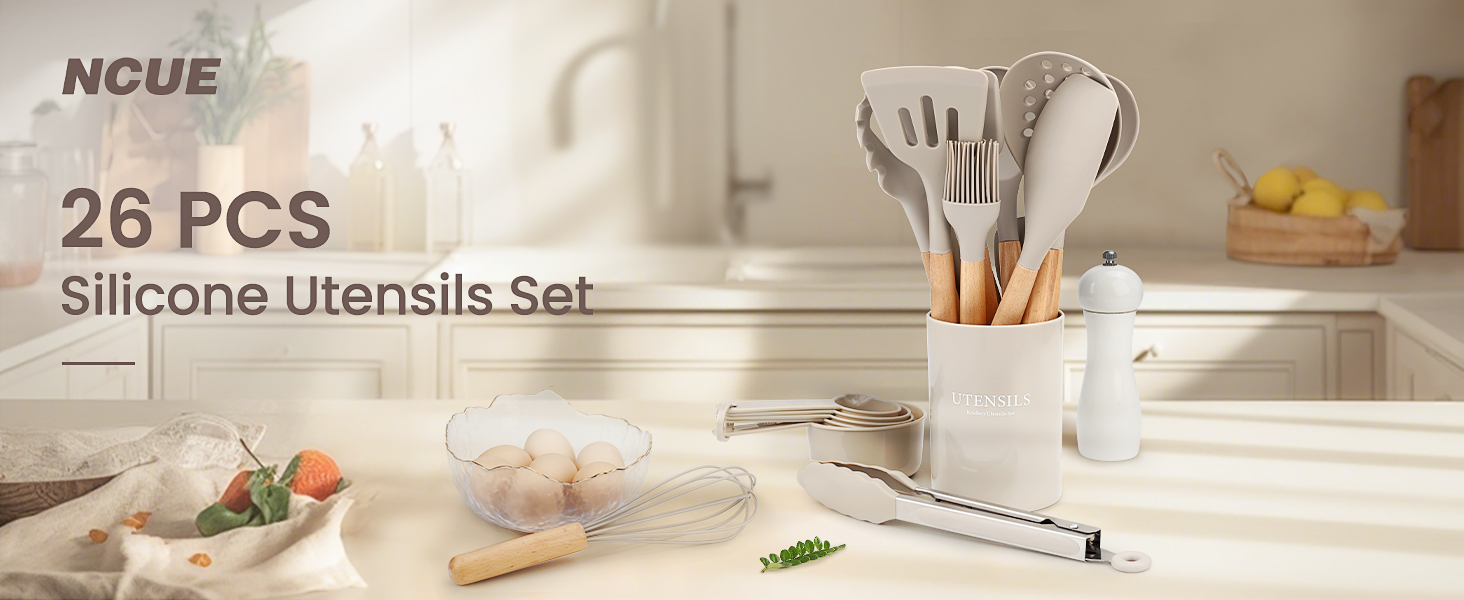 26 silicone cooking utensils set