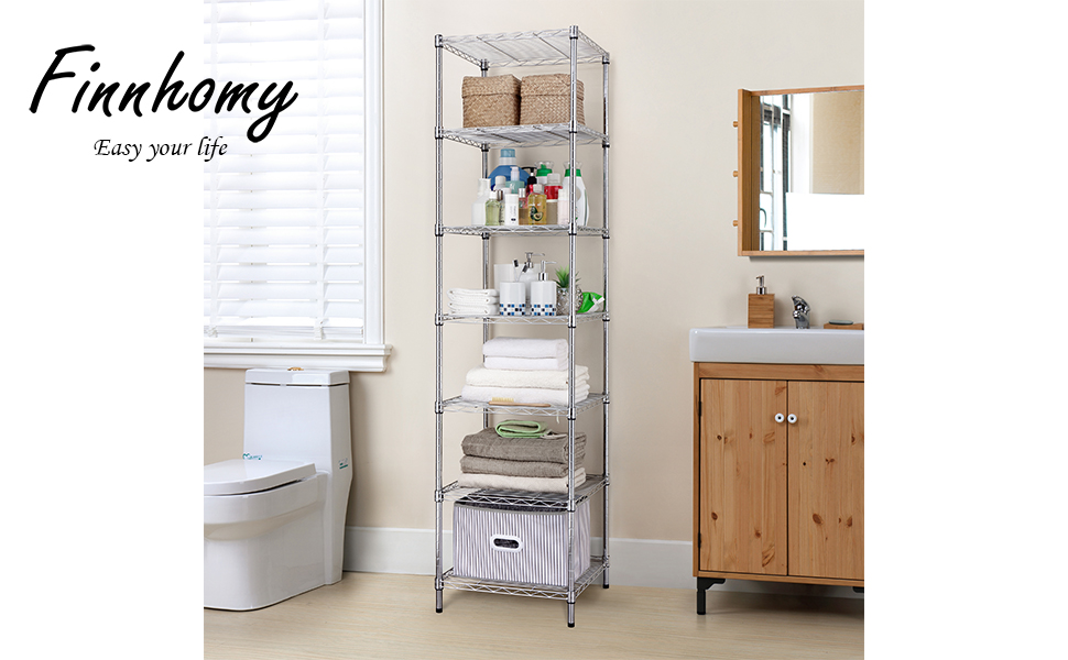 Finnhomy Heavy Duty 7 Tier Wire Shelving, 18x18x72 inches 7