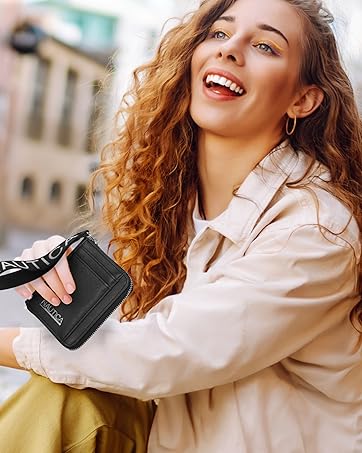 Carteras mujer monederos delgada zip monedero libro bifold monedero triple titular tarjeta crédito