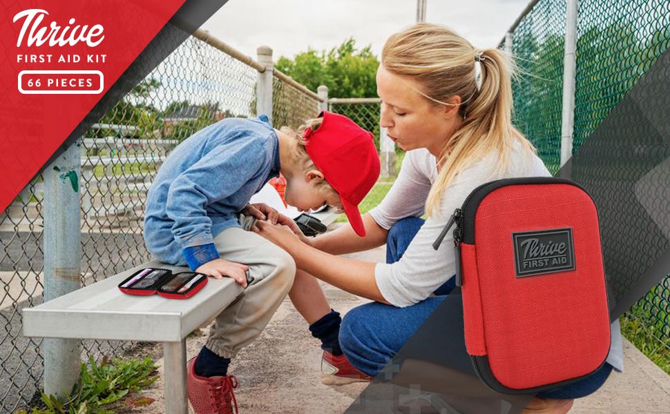 Thrive Mini First Aid Kit Travel Size(66 Piece Shell Case