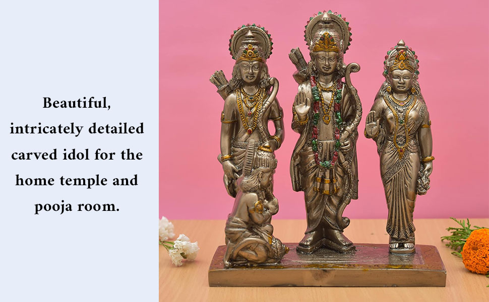 Buy Archna Handicraft Polyresin Hindu Lord Ram with Laxman and Goddess