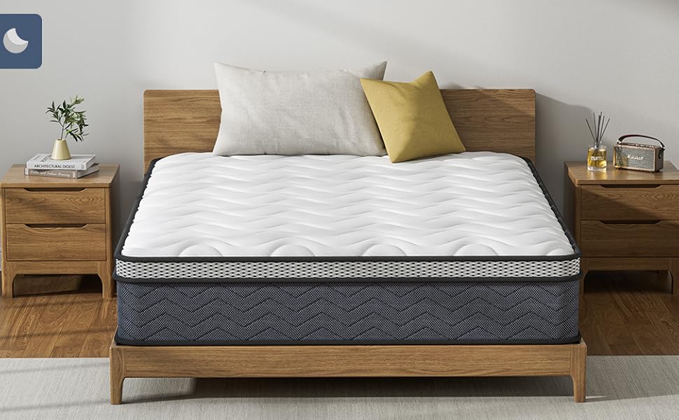 Queen Hybrid Innerspring Mattresses, 12 Inch Plush Mattress