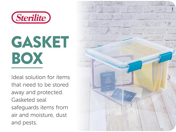 Sterilite 4-Pack Gasket Box, Weather-Resistant Storage Bins