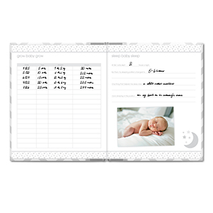 Journal features a growth chart to track your growing baby