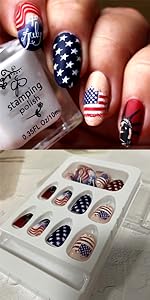 Independence Day Press on Nails
