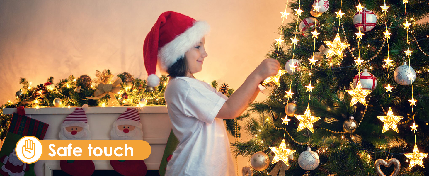 Christmas star curtain lights