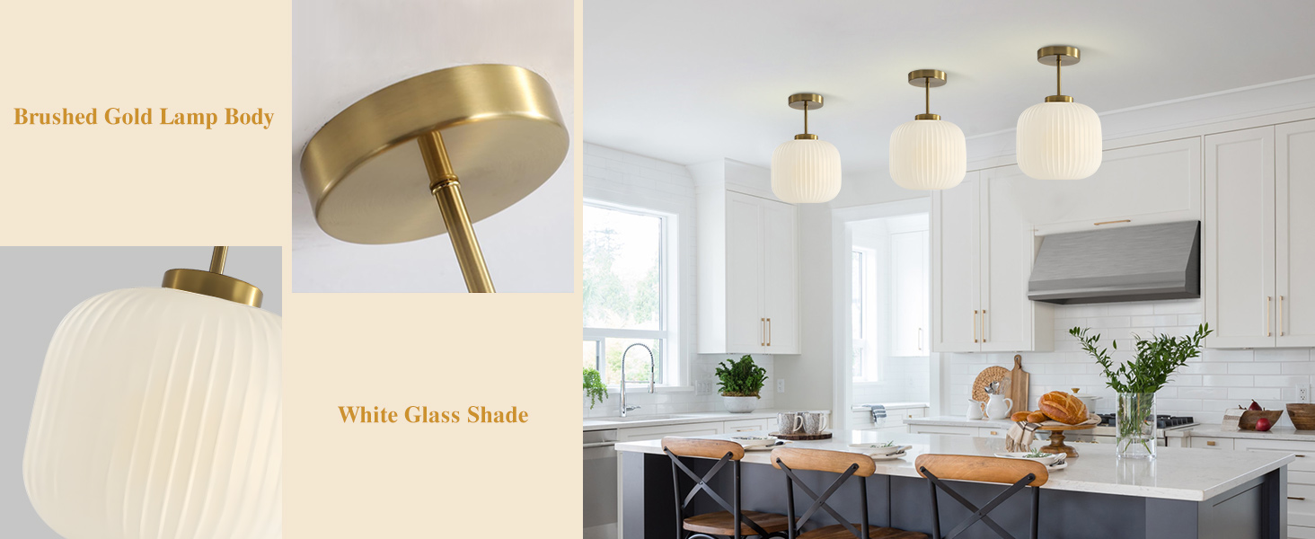 Milk Glass Ceiling Light Fixture