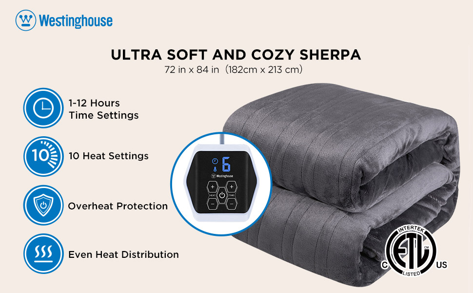 Westinghouse Heated Blanket, Electric Heating Blanket with