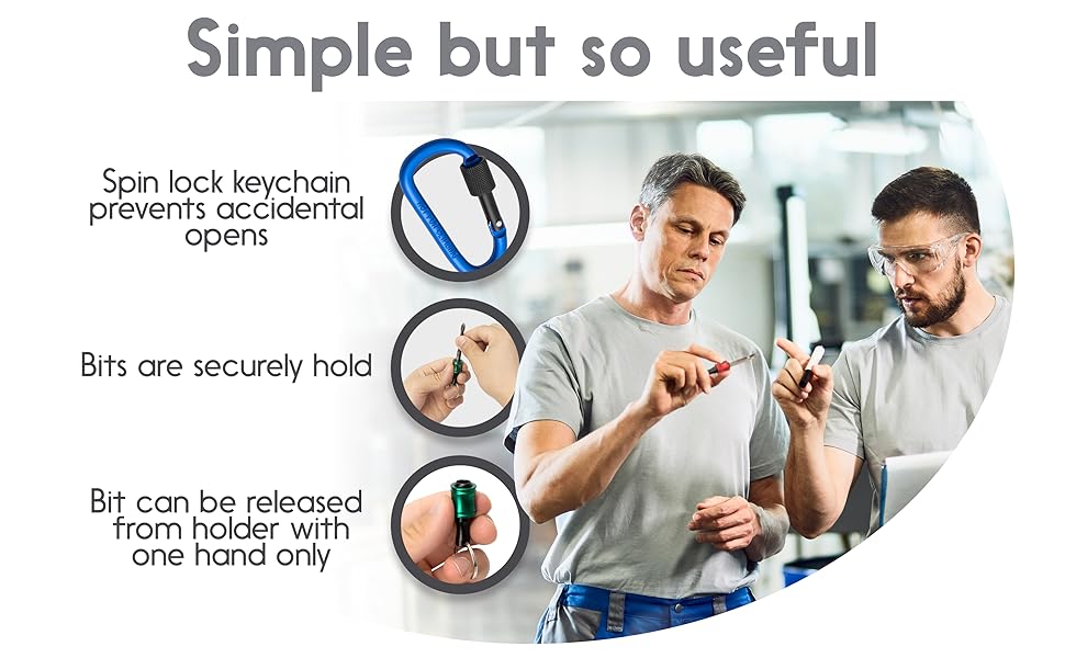 Impact Bit Holder Keychain 4x6 PCS, 1/4 Bit Holder Convenient Drill