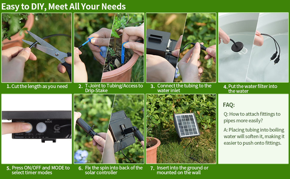 Drip Irrigation Kit Ankway Solar Drip System Automatic Watering System