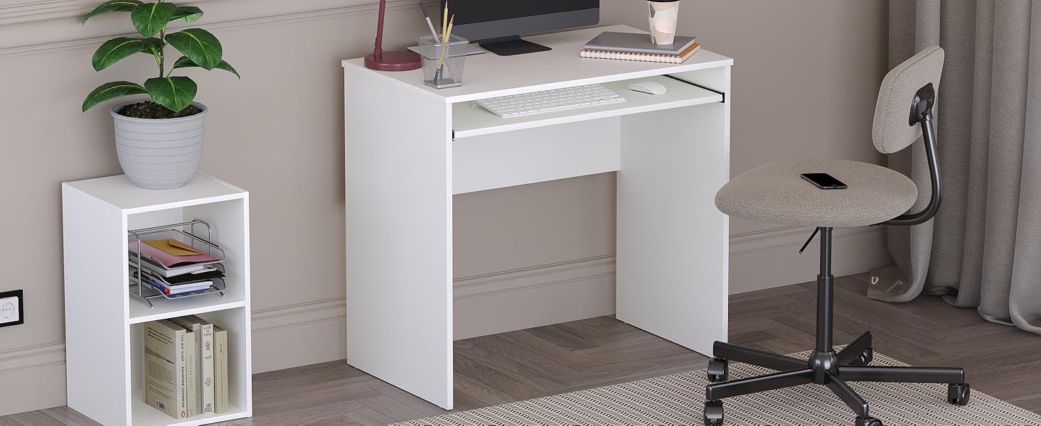 Vida Designs Huby Small Computer Desk, Home Office Compact PC/Laptop