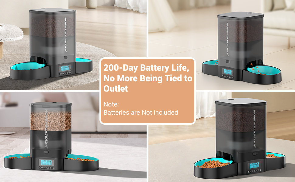 HoneyGuaridan Automatic Cat Feeder for Two Cats,3.5L Cat Food Dispenser