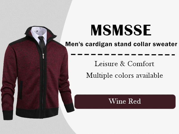 Msmsse Men's Cardigan Sweaters Full Zip Knitted Sweater for