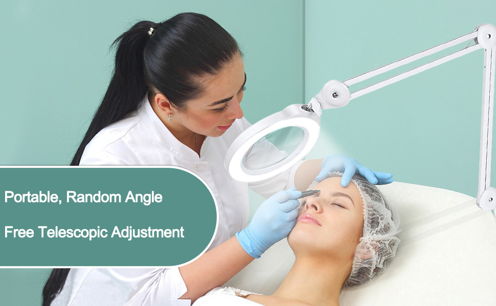 10X Magnifying Glass with Light and Stand, Floor Lamp with