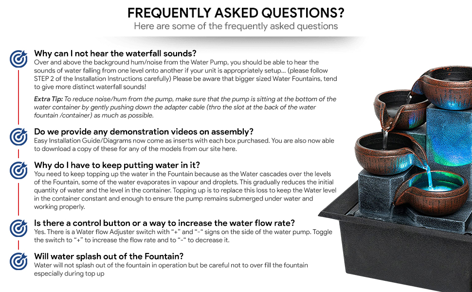 Tabletop Fountain with LED Light