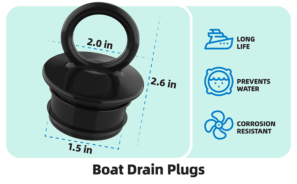 Sxkxm Boat Drain Plugs for 11/2" Livewell Drain ThruHull