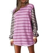 AMEBELLE Tops for Women Trendy Oversized Long Sleeve Shirts for Women Y2K Tops Stripe Tee Womens ...